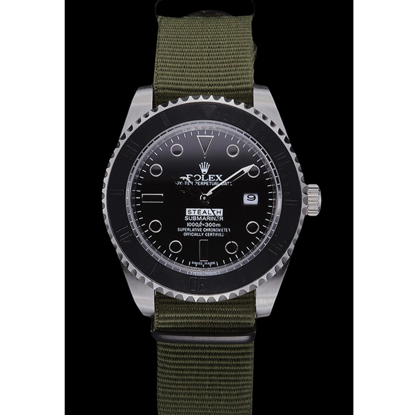 Rolex aaa copy Rolex 621990 Olive Submariner Stealth 0822